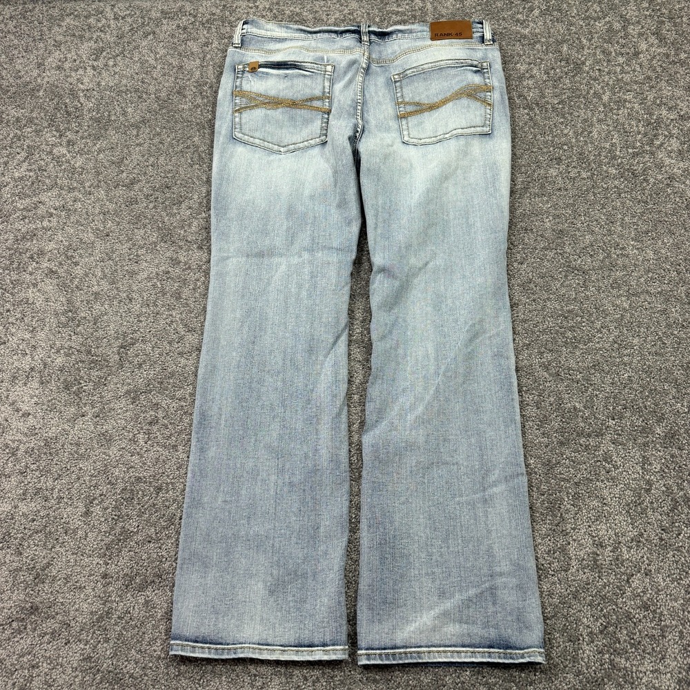 Rank 45 Jeans Mens 40x30 Blue Straight Leg Light Wash Denim Western Workwear